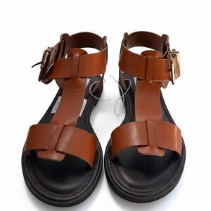 Brown Leather Ankle-Strap BRAZINN TAN LEATHER 6 1/2